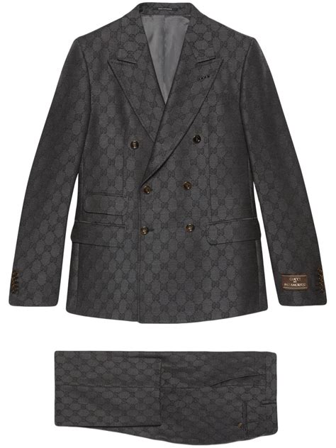 gucci men's interlocking-g double-breasted jacket|gucci men's suits.